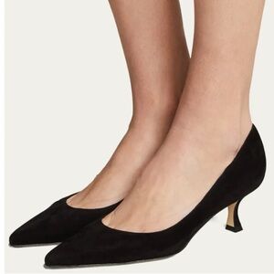 Manolo Blahnik Srila Black Suede low heel pumps- EU 37.5